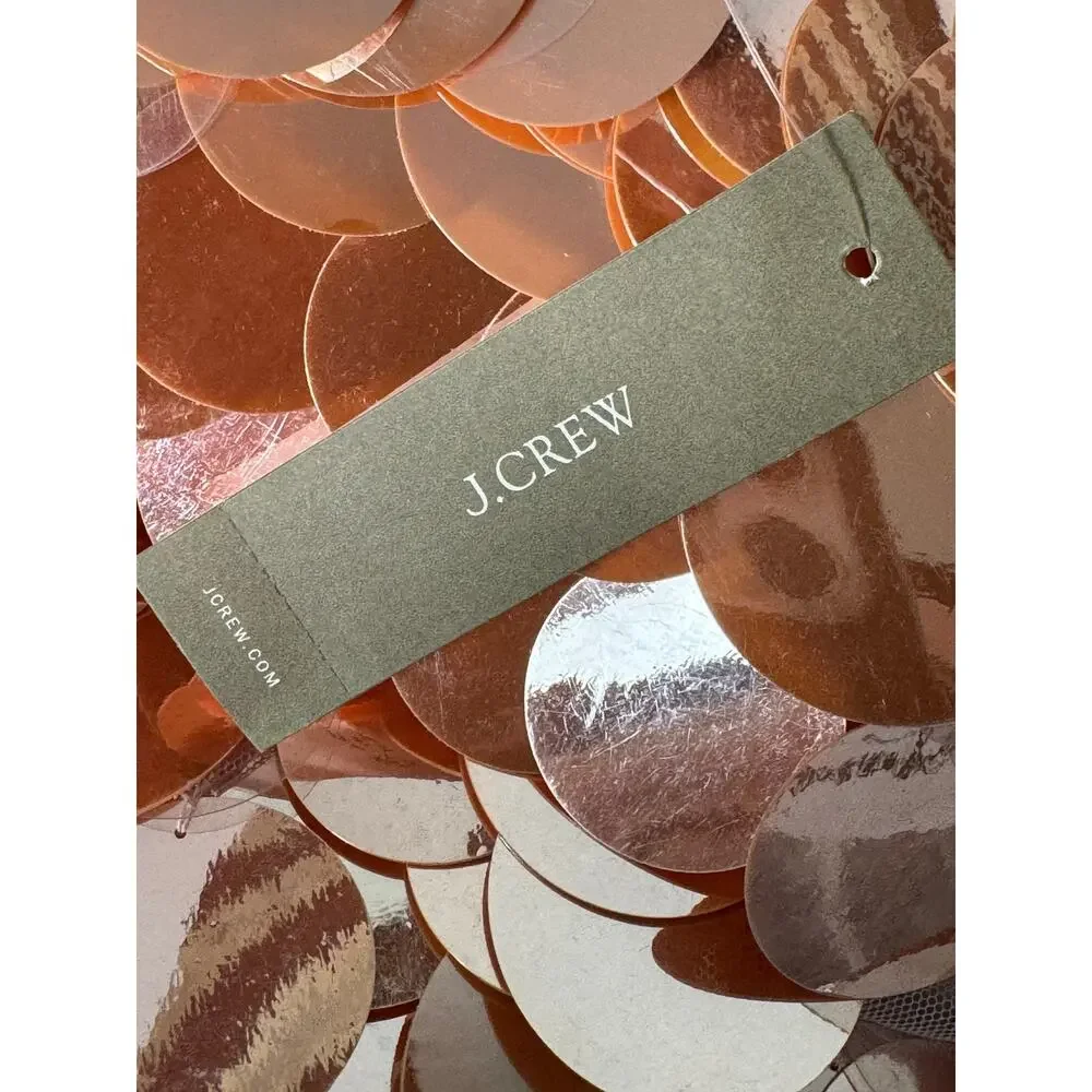 J. Crew Rose Gold Sequin Midi Slip Dress